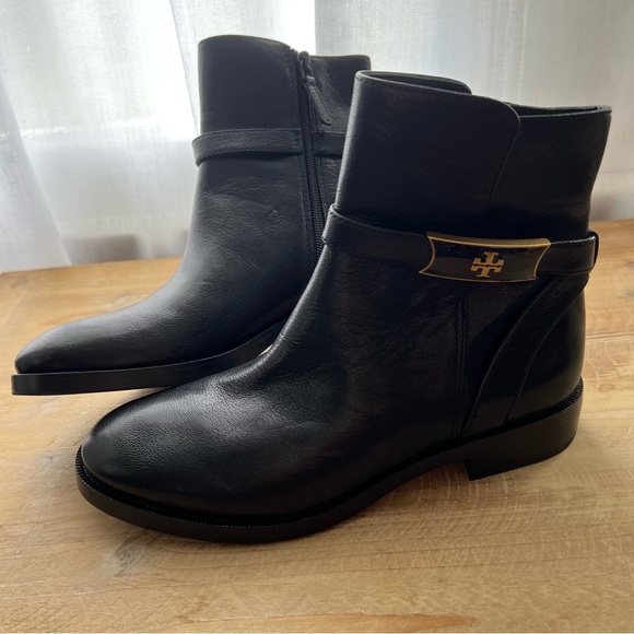New Tory Burch Perrine Leather Ankle Boot in Black Size 6.5 - Picture 5 of 11